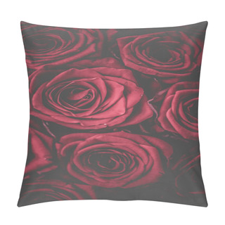 Personality  French Luxury Bouquet Of Bordeaux Roses, Flowers In Bloom As Flo Pillow Covers
