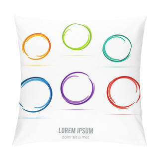Personality  Color Circles Set. Vector Illustration. Pillow Covers