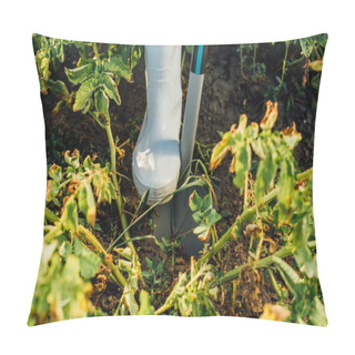 Personality  Partial View Of Farmer Digging Soil In Field With Shovel Pillow Covers