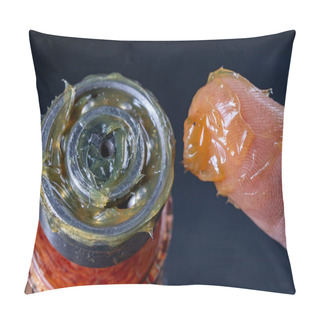 Personality  Ball Bearing Lubrication With Grease. Assembly Work In A Mechanical Workshop. Dark Background. Pillow Covers