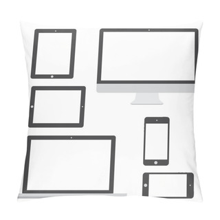 Personality  Computer Tablet Laptop Phone Logo Isolation Vector Eps10 Pillow Covers