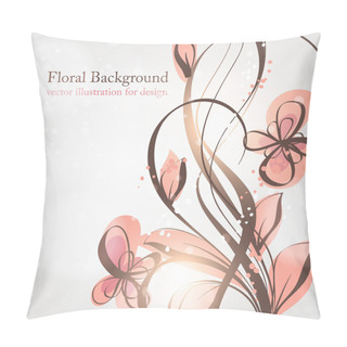 Personality  Hand Drawn Floral Background With Flowers, Greeting Vector Card For Retro Design Pillow Covers