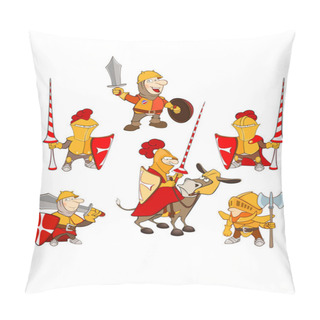 Personality  Illustration Of A Cute Knight   Pillow Covers