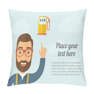 Personality  Man Pointing The Gas Pump Icon Pillow Covers