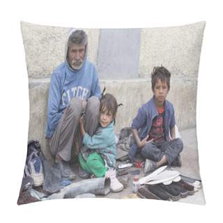 Personality  Poor Family In Leh, India Pillow Covers