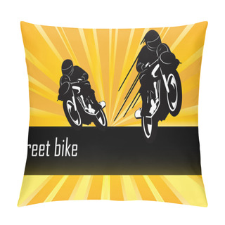 Personality  Motorcycle Show Vector Background Pillow Covers