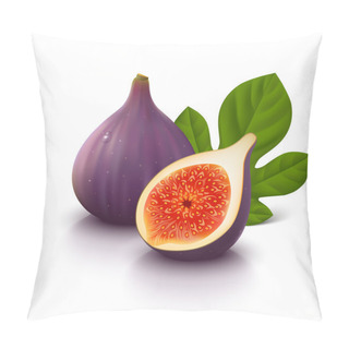 Personality  Figs Fruit On White Background Pillow Covers