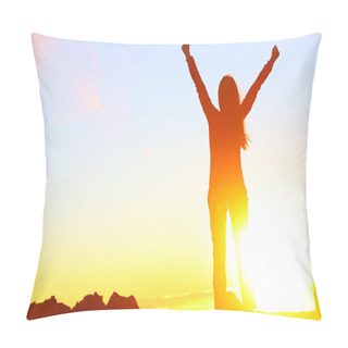 Personality  Happy Winning Woman Pillow Covers