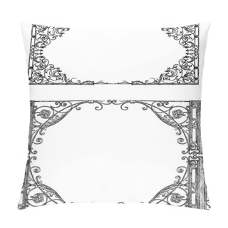 Personality  Vector Drawings Of Vintage Frames In The Art Nouveau Style Pillow Covers