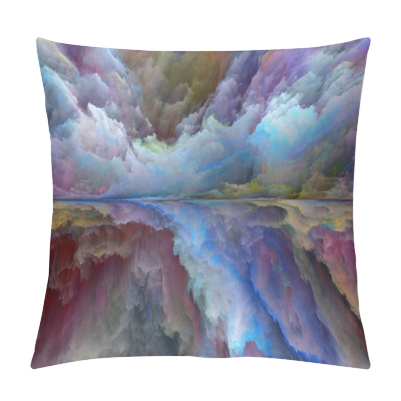 Personality  Dream Land series. Interplay of digital colors on the subject of Universe, Nature, landscape painting, creativity and imagination pillow covers