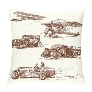 Personality  Old Times Vehicle-original Handmade Drawing Pillow Covers