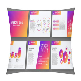 Personality  Big Infographics. Modern Simple Gradient Style. Illustrations About Digital Projects, Management, Clients, Design, Communication. Use In Website, Corporate Report, Presentation, Advertising, Marketing Pillow Covers