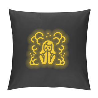 Personality  Air Pollution Yellow Glowing Neon Icon Pillow Covers