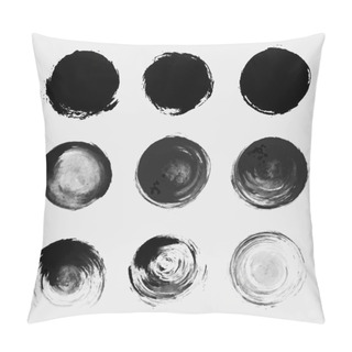 Personality  Grunge Paint Circle Vector Element Set. Brush Smear Stain Textur Pillow Covers