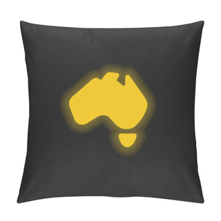 Personality  Australia Yellow Glowing Neon Icon Pillow Covers