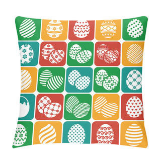 Personality  Easter Eggs. Vector Icons Set. Pillow Covers