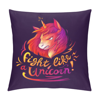 Personality  Cool Cartoon Hand Drawn Magic Horse With Lettering 