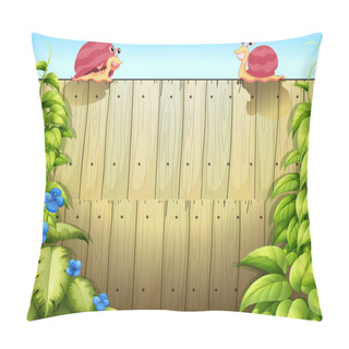 Personality  Two Snails Above The Fence Pillow Covers