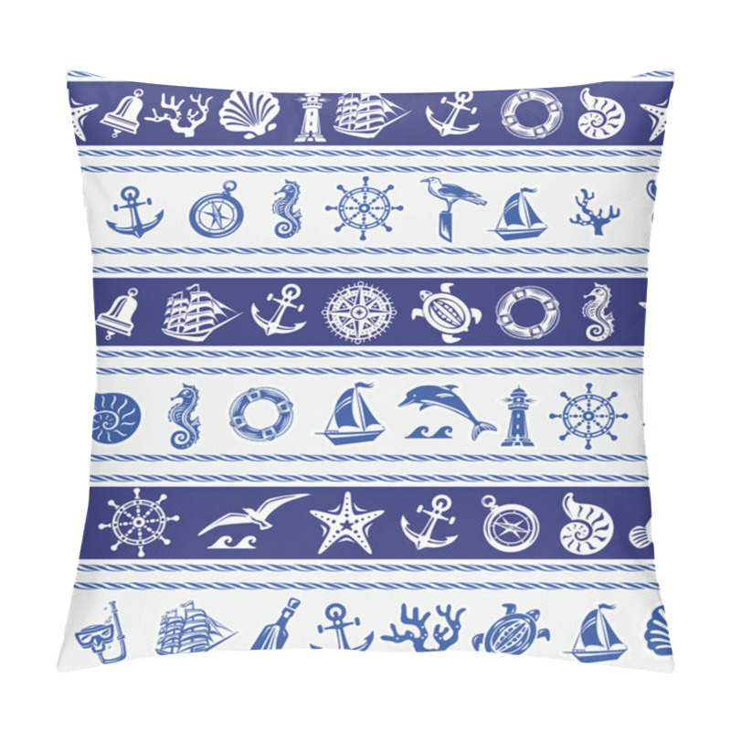 Personality  Borders with Nautical and sea symbols pillow covers