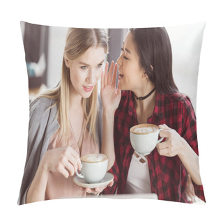 Personality  Young Women Drinking Coffee  Pillow Covers