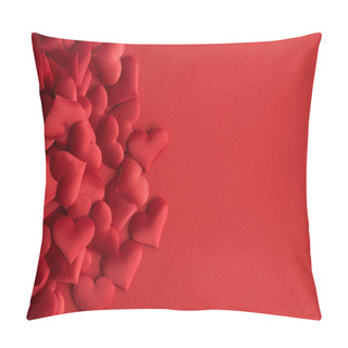 Personality  Love Concept Made Of Small Hearts Abstract On Red. Pillow Covers