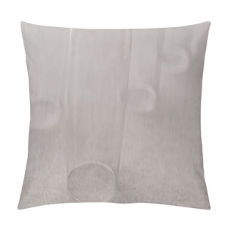 Personality  Panoramic Shot Of Inverted Wine Glasses On Grey Cloth Pillow Covers