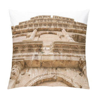 Personality  Low Angle View Of Ancient Colosseum Against Sky In Rome  Pillow Covers