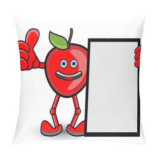 Personality  Red Apple Banner Thumb Up Pose Pillow Covers