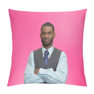 Personality  Grumpy, Skeptical, Displeased Man Pillow Covers