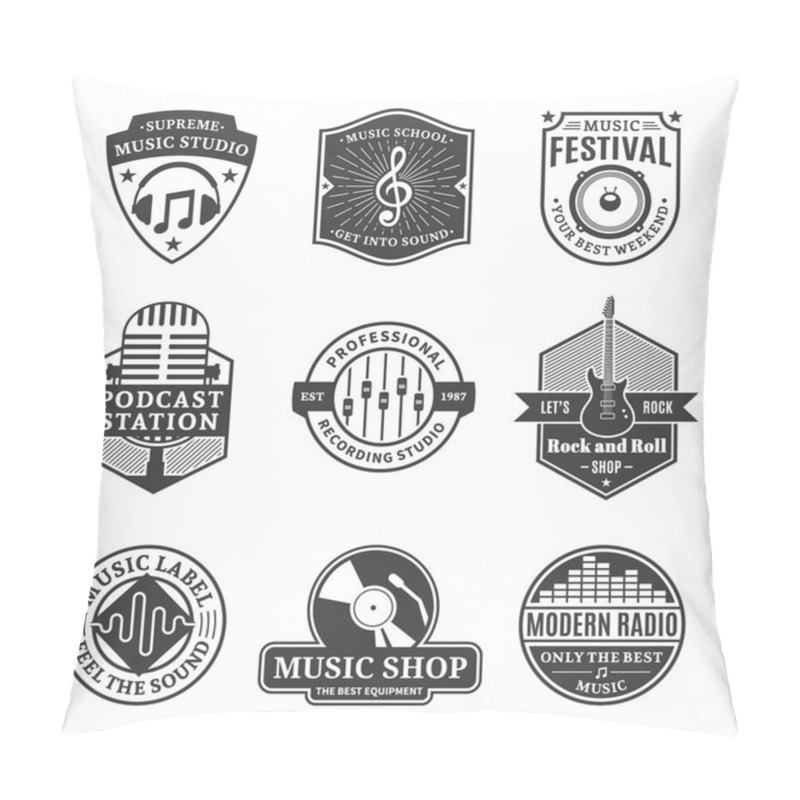 Personality  Set Of Vector Music Logo, Icons And Design Elements Pillow Covers