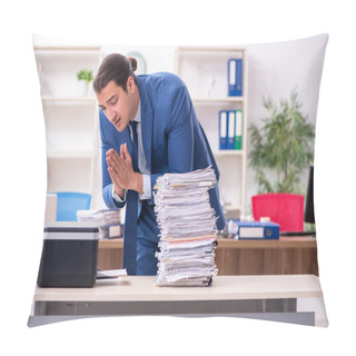 Personality  Young Male Employee Making Copies At Copying Machine Pillow Covers
