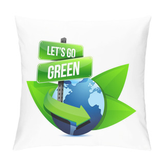 Personality  Go Green, Earth Globe Help With Signs And Leaves. Pillow Covers