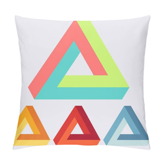 Personality  Penrose Triangle. Vector Logo Template. Impossible Triangle Shape. Pillow Covers