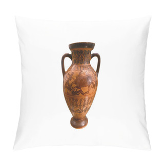 Personality  Beautiful Colorful Old Greek Amphora Isolated On White Background Pillow Covers