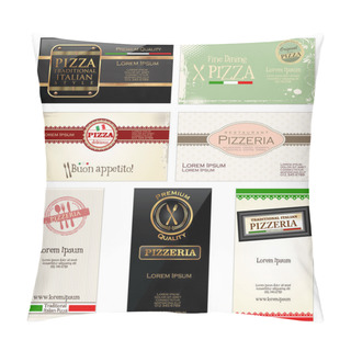 Personality  Set Of 7 Business Cards For Pizzeria And Restaurant Pillow Covers