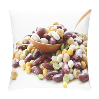 Personality  Assortment Of Different Types Of Beans - Red Beans, Chickpeas, Peas Pillow Covers