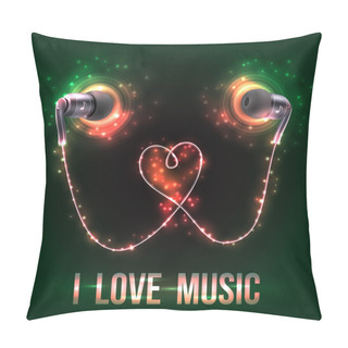 Personality  Headphones With Music Letters Pillow Covers