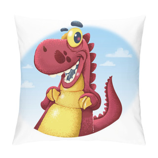 Personality  Cute Cartoon Dinosaur Isolated On White Background Pillow Covers