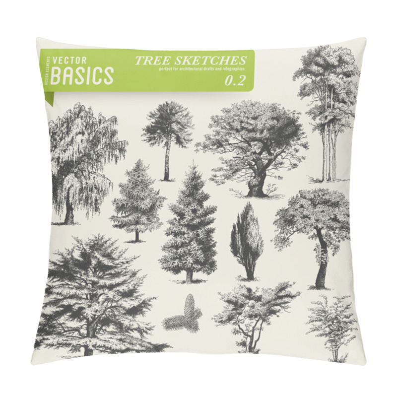 Personality  Tree Sketches Pillow Covers