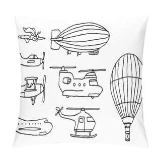 Personality  Flying. Air Vehicles Set Pillow Covers