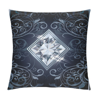 Personality  Poker Diamonds Brilliant Card, Vector Illustration Pillow Covers