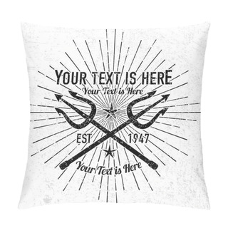 Personality  Vintage Trident Logo With Sunburst  Pillow Covers