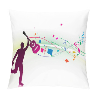Personality  Silhouette Music Men Play A Guitar Pillow Covers