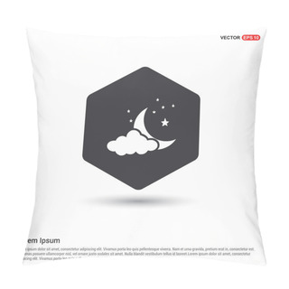 Personality  Night Weather Icon With Moon And Stars  Pillow Covers