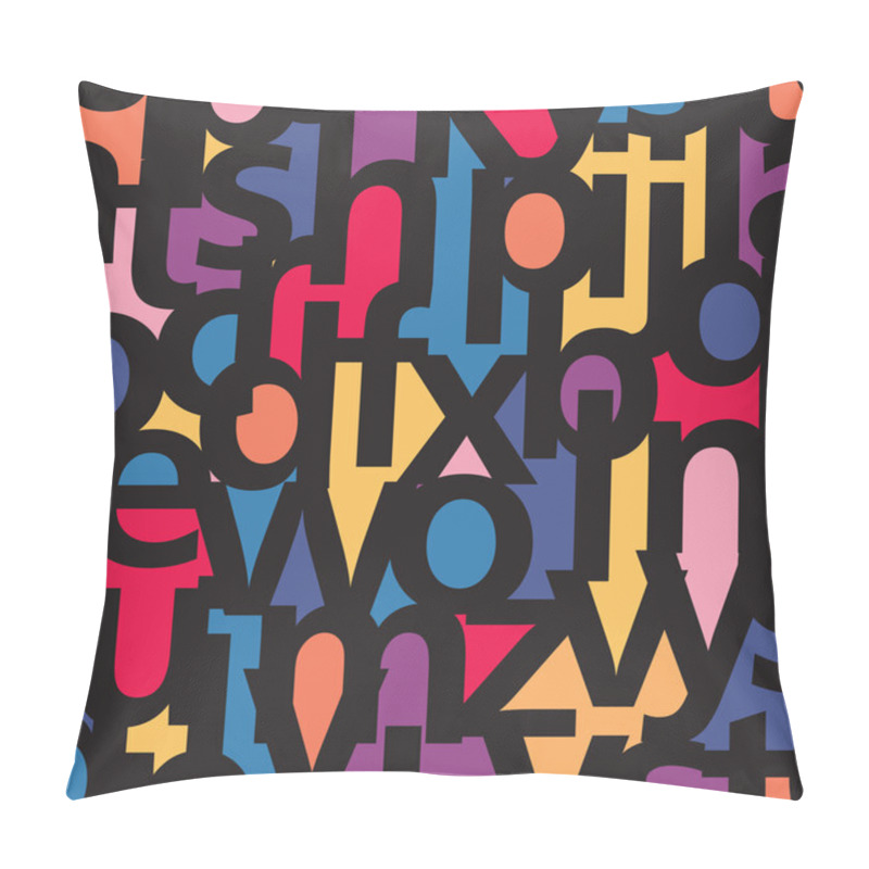 Personality  Font Background - Seamless Vector Pattern pillow covers