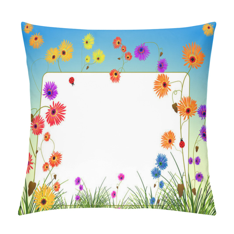 Personality  Empty billboard with flowers and grass pillow covers