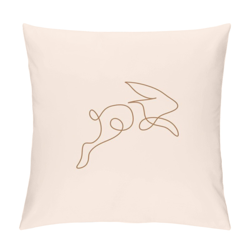 Personality  Rabbut. Bunny. Animal line drawing. Animal line art. Line illustration pillow covers