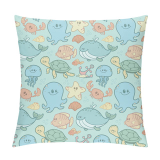 Personality  Seamless Cartoon Sea Pattern Pillow Covers
