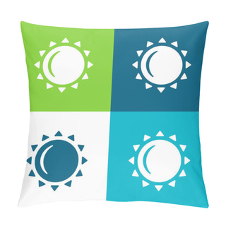 Personality  Big Sun Flat Four Color Minimal Icon Set Pillow Covers