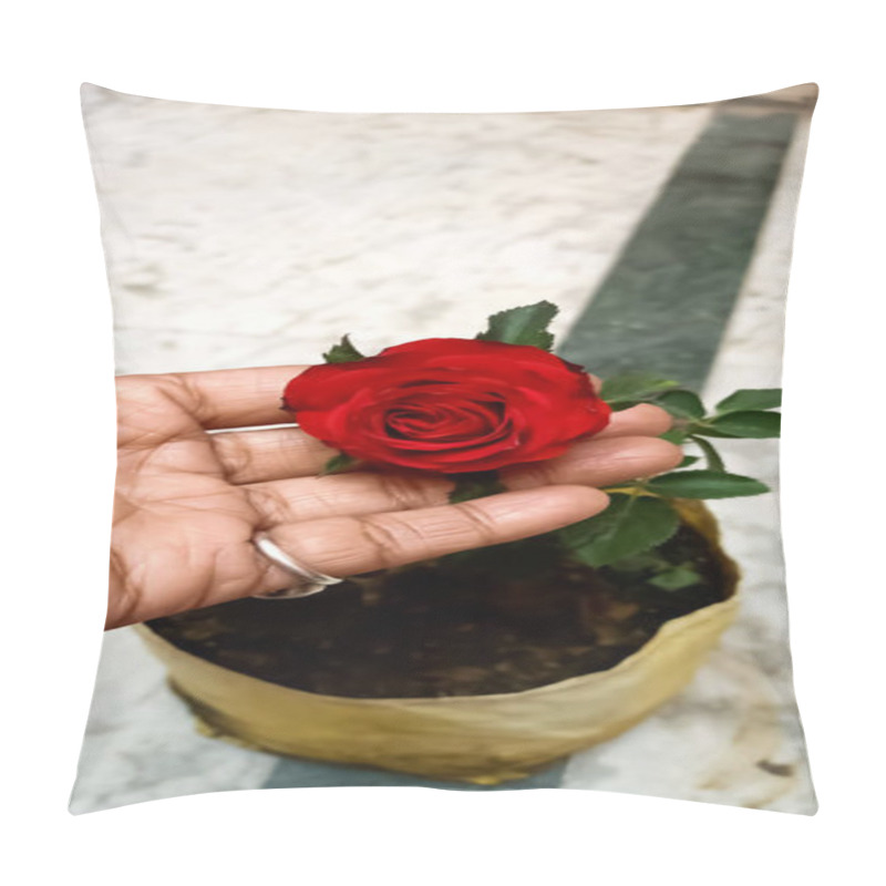 Personality  Beautiful Red Rose Plant. pillow covers